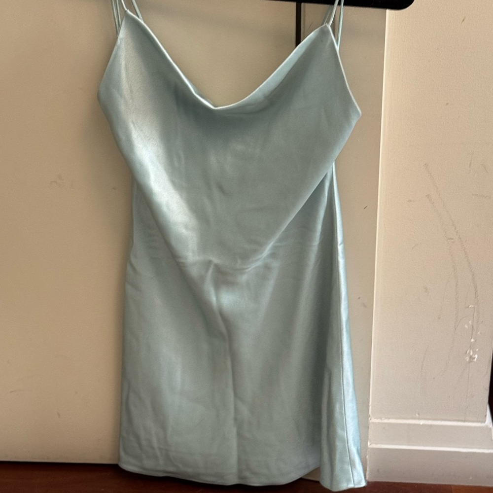 Alice and Olivia Light Blue satin Slip Dress